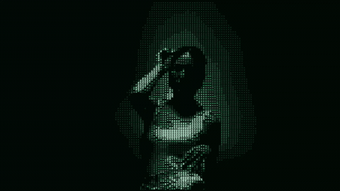 ASCII terminal — party QR funnel look